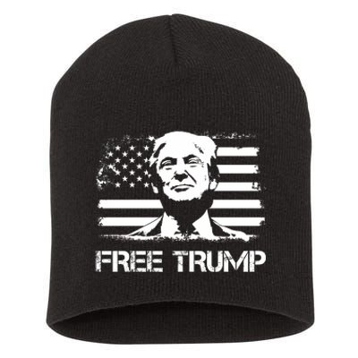 Free Trump Mug Shot Trump Not Guilty MugShot Short Acrylic Beanie