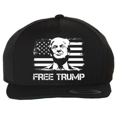 Free Trump Mug Shot Trump Not Guilty MugShot Wool Snapback Cap