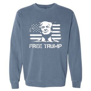 Free Trump Mug Shot Trump Not Guilty MugShot Garment-Dyed Sweatshirt