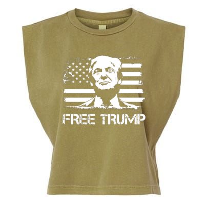 Free Trump Mug Shot Trump Not Guilty MugShot Garment-Dyed Women's Muscle Tee