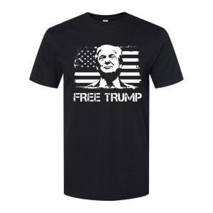 Free Trump Mug Shot Trump Not Guilty MugShot Softstyle CVC T-Shirt