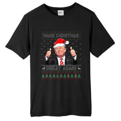 Funny Trump Make Christmas Great Again Ugly Sweater Xmas Tall Fusion ChromaSoft Performance T-Shirt