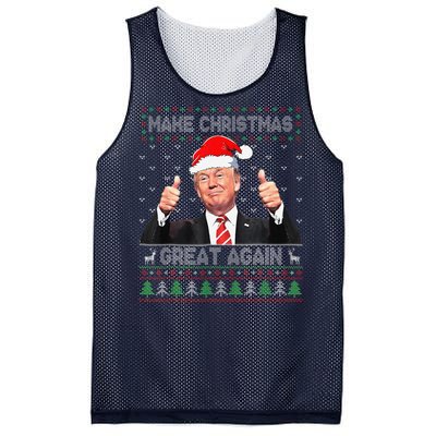 Funny Trump Make Christmas Great Again Ugly Sweater Xmas Mesh Reversible Basketball Jersey Tank