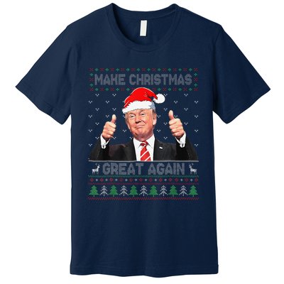 Funny Trump Make Christmas Great Again Ugly Sweater Xmas Premium T-Shirt