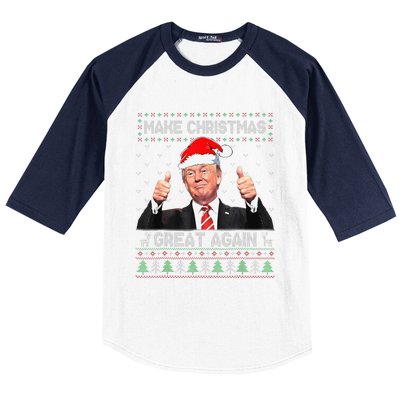 Funny Trump Make Christmas Great Again Ugly Sweater Xmas Baseball Sleeve Shirt