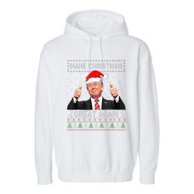 Funny Trump Make Christmas Great Again Ugly Sweater Xmas Garment-Dyed Fleece Hoodie