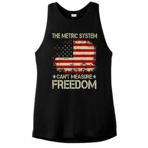 Funny The Metric System Cant Measure Freedom 4th Of July Ladies PosiCharge Tri-Blend Wicking Tank