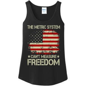 Funny The Metric System Cant Measure Freedom 4th Of July Ladies Essential Tank