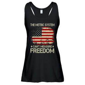 Funny The Metric System Cant Measure Freedom 4th Of July Ladies Essential Flowy Tank