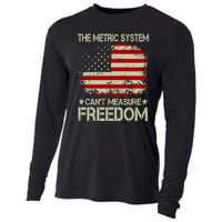 Funny The Metric System Cant Measure Freedom 4th Of July Cooling Performance Long Sleeve Crew