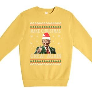 Funny Trump Make Christmas Great Again Xmas Ugly Gift Premium Crewneck Sweatshirt