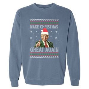 Funny Trump Make Christmas Great Again Xmas Ugly Gift Garment-Dyed Sweatshirt