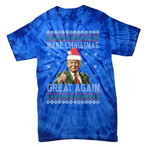 Funny Trump Make Christmas Great Again Xmas Ugly Gift Tie-Dye T-Shirt