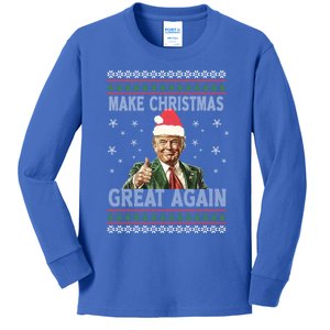 Funny Trump Make Christmas Great Again Xmas Ugly Gift Kids Long Sleeve Shirt