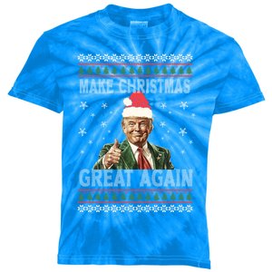 Funny Trump Make Christmas Great Again Xmas Ugly Gift Kids Tie-Dye T-Shirt