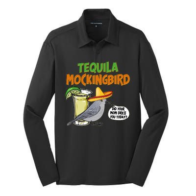 Funny Tequila Mockingbird Silk Touch Performance Long Sleeve Polo