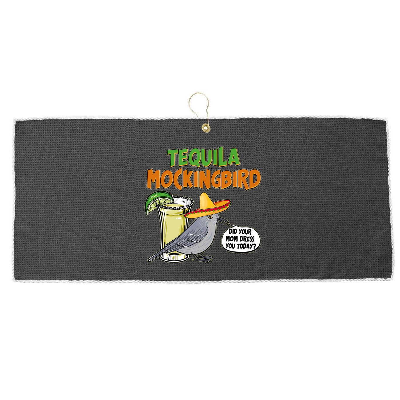 Funny Tequila Mockingbird Large Microfiber Waffle Golf Towel