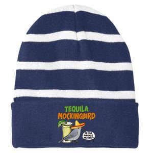 Funny Tequila Mockingbird Striped Beanie with Solid Band