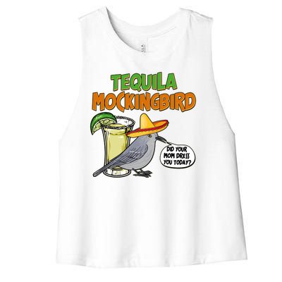 Funny Tequila Mockingbird Women's Racerback Cropped Tank