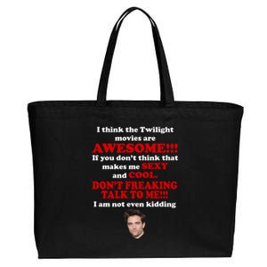 Funny Twilight Movies Quote Cotton Canvas Jumbo Tote