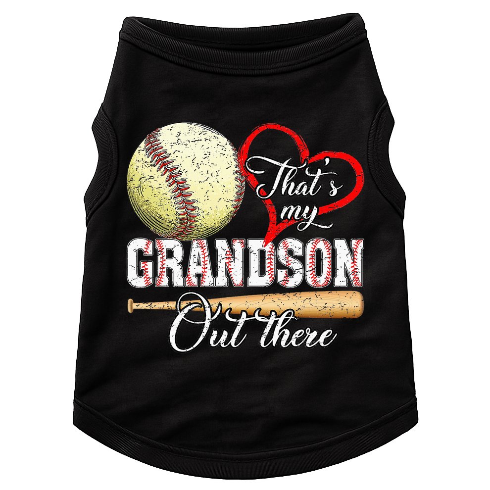 funny That's My Grandson Out There Baseball for Mother's Day Doggie Tank