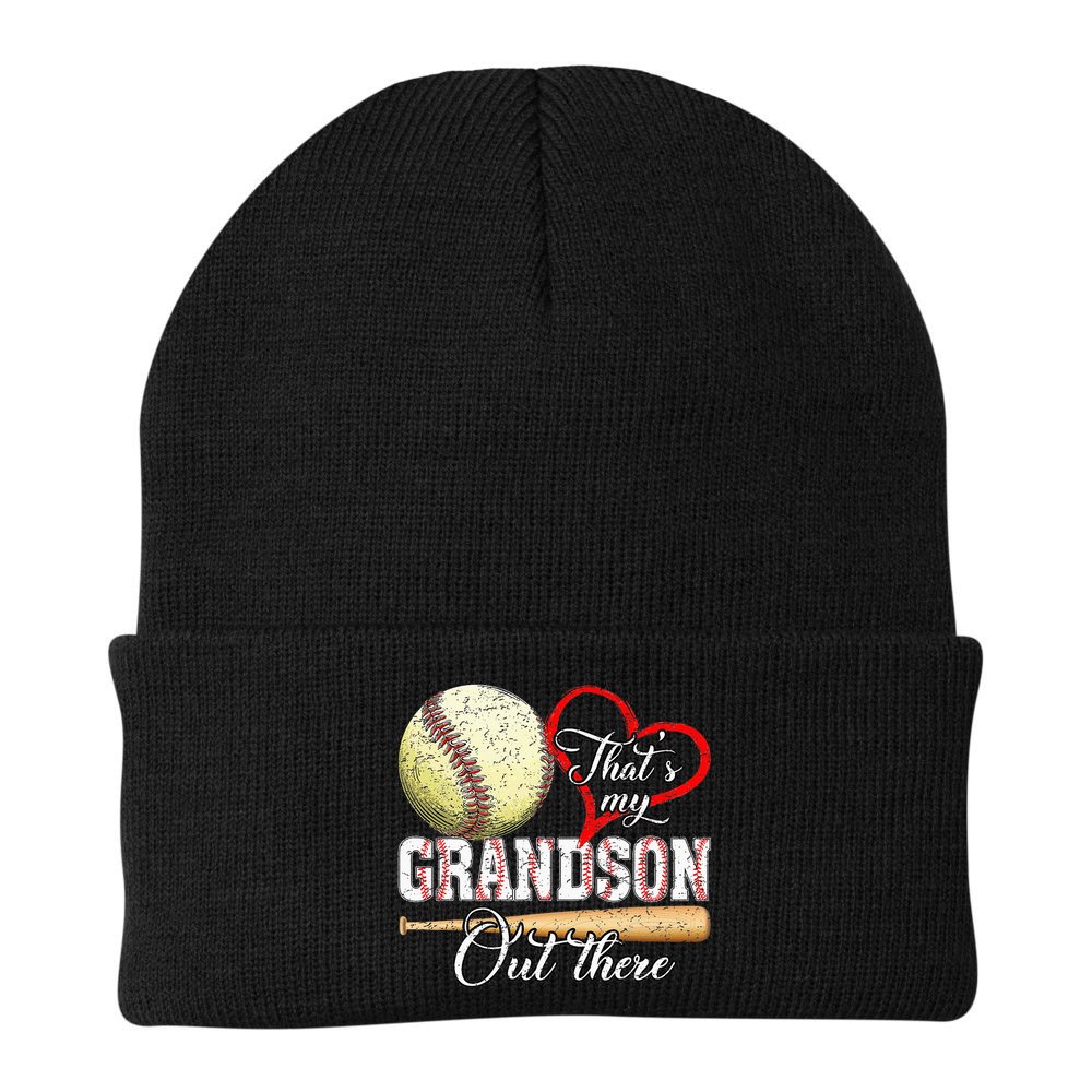 funny That's My Grandson Out There Baseball for Mother's Day Beanie