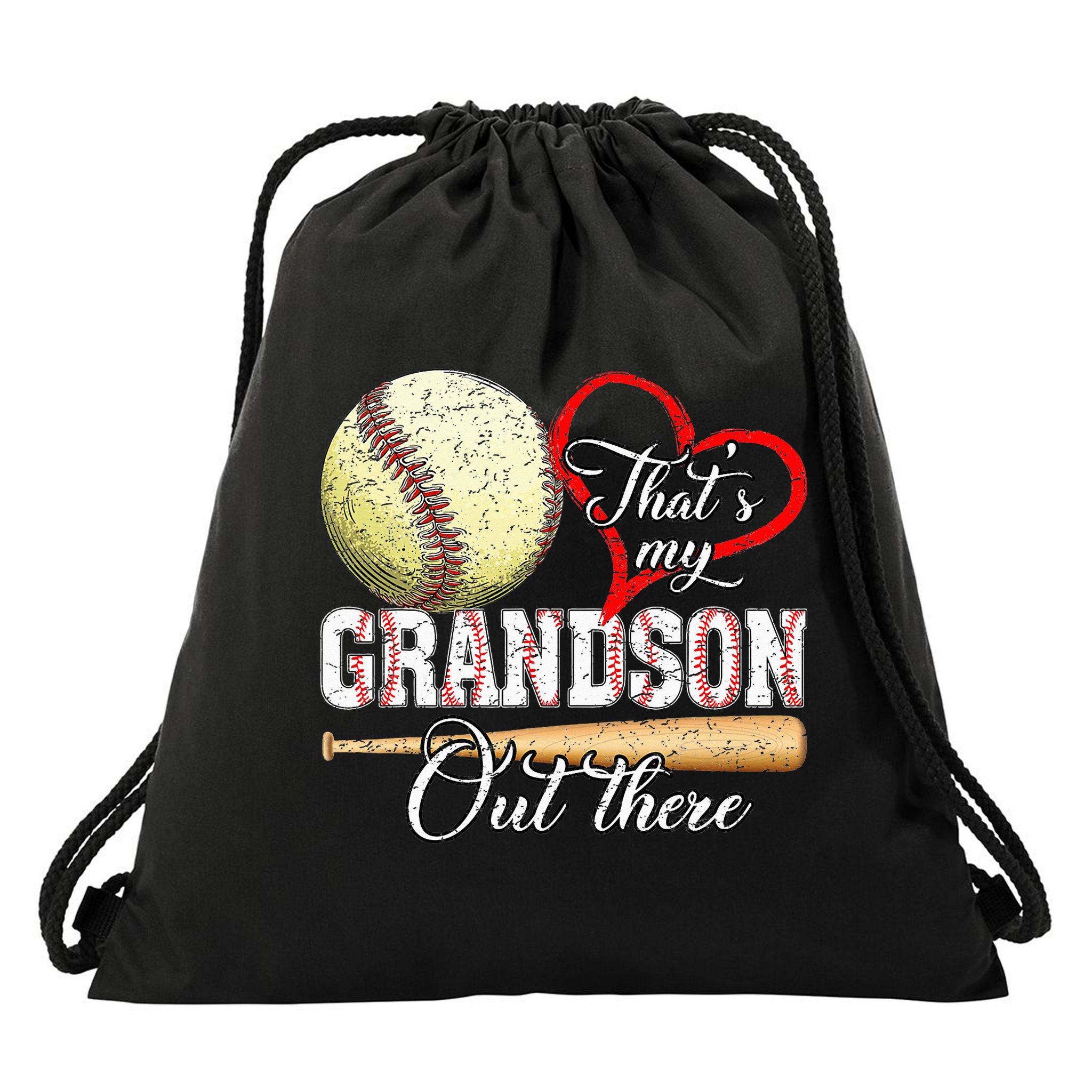 funny That's My Grandson Out There Baseball for Mother's Day Drawstring Bag