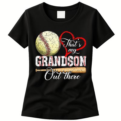 funny That's My Grandson Out There Baseball for Mother's Day Womens T-Shirt