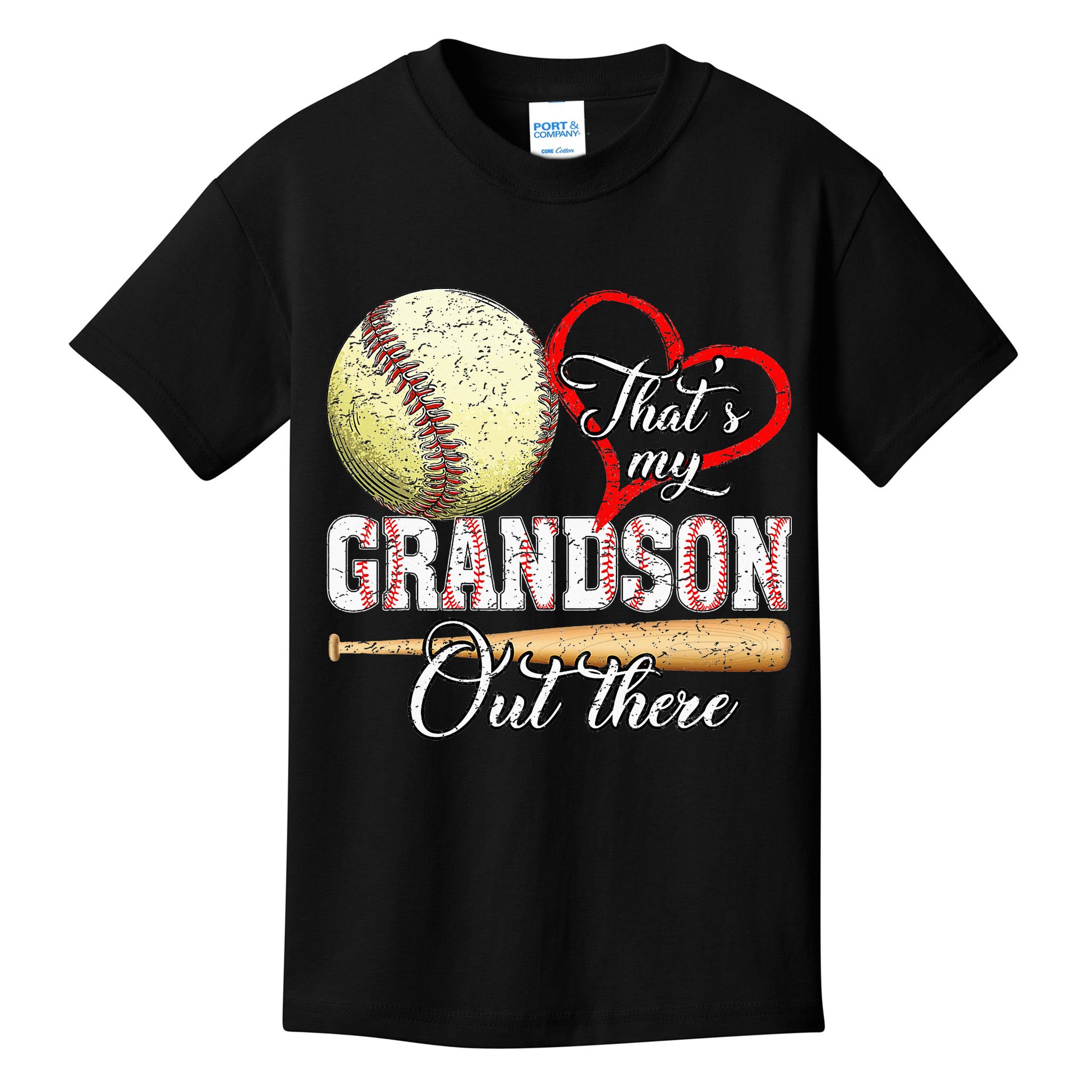 funny That's My Grandson Out There Baseball for Mother's Day Kids T-Shirt