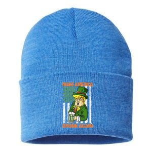 Funny Trump Make America Drunk Again Beer St Patricks Day Gift Sustainable Knit Beanie