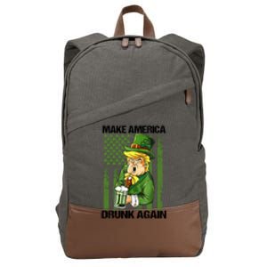 Funny Trump Make America Drunk Again Beer St Patricks Day Gift Cotton Canvas Backpack