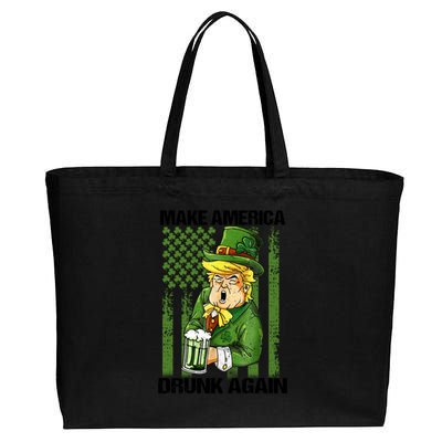 Funny Trump Make America Drunk Again Beer St Patricks Day Gift Cotton Canvas Jumbo Tote