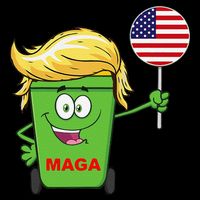 Funny Trump Maga Cartoon Garbage Can American Flag Impact Tech Backpack