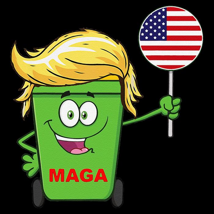 Funny Trump Maga Cartoon Garbage Can American Flag Impact Tech Backpack