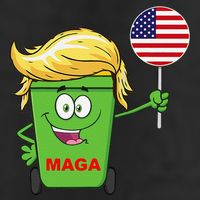 Funny Trump Maga Cartoon Garbage Can American Flag Adult Drive Performance Visor