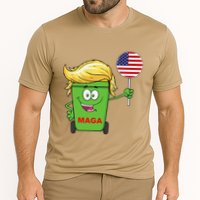 Funny Trump Maga Cartoon Garbage Can American Flag Cooling Performance Crew T-Shirt
