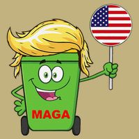 Funny Trump Maga Cartoon Garbage Can American Flag Cooling Performance Crew T-Shirt