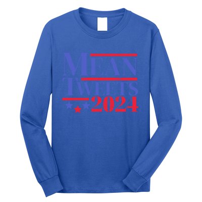 Funny Trump Mean Tweets 2024 Election Campaign Distressed Gift Long Sleeve Shirt