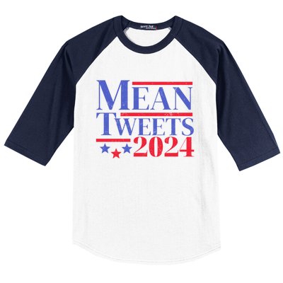 Funny Trump Mean Tweets 2024 Election Campaign Distressed Gift Baseball Sleeve Shirt