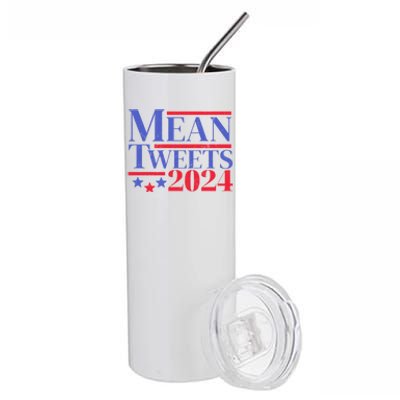 Funny Trump Mean Tweets 2024 Election Campaign Distressed Gift Stainless Steel Tumbler