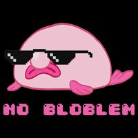 Funny Thug No Bloblem Pun Blobfish Deal With It Button