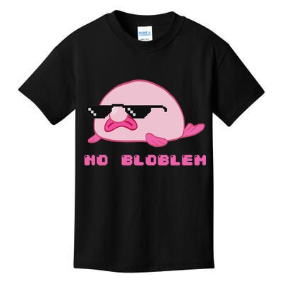 Funny Thug No Bloblem Pun Blobfish Deal With It Kids T-Shirt