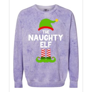 Funny The Naughty Elf Christmas Matching Family Party Colorblast Crewneck Sweatshirt