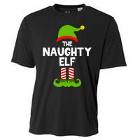 Funny The Naughty Elf Christmas Matching Family Party Cooling Performance Crew T-Shirt