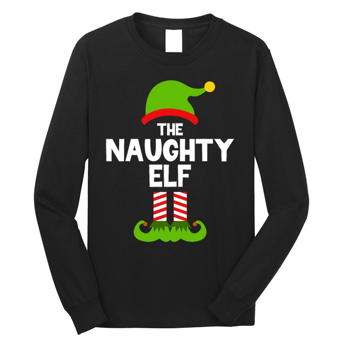 Funny The Naughty Elf Christmas Matching Family Party Long Sleeve Shirt