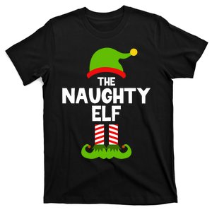 Funny The Naughty Elf Christmas Matching Family Party T-Shirt