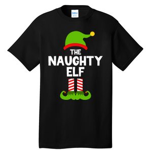 Funny The Naughty Elf Christmas Matching Family Party Tall T-Shirt