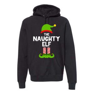 Funny The Naughty Elf Christmas Matching Family Party Premium Hoodie