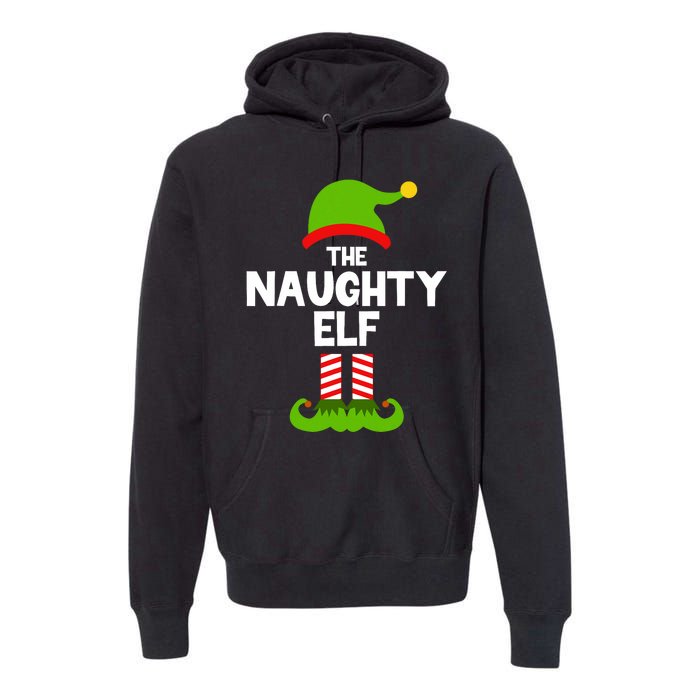 Funny The Naughty Elf Christmas Matching Family Party Premium Hoodie