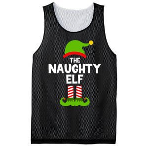 Funny The Naughty Elf Christmas Matching Family Party Mesh Reversible Basketball Jersey Tank